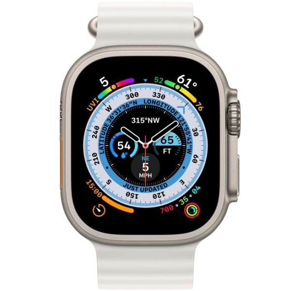 Apple Watch Ultra GPS + Cellular, 49 мм, корпус из титана, ремешок Ocean (One Size) цвета white (белый)