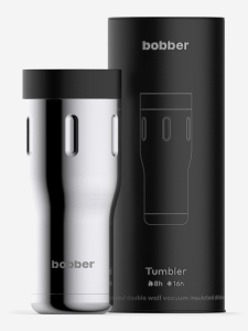 Термокружка вакуумная для напитков Tumbler BOBBER, 470 мл, Серебряный