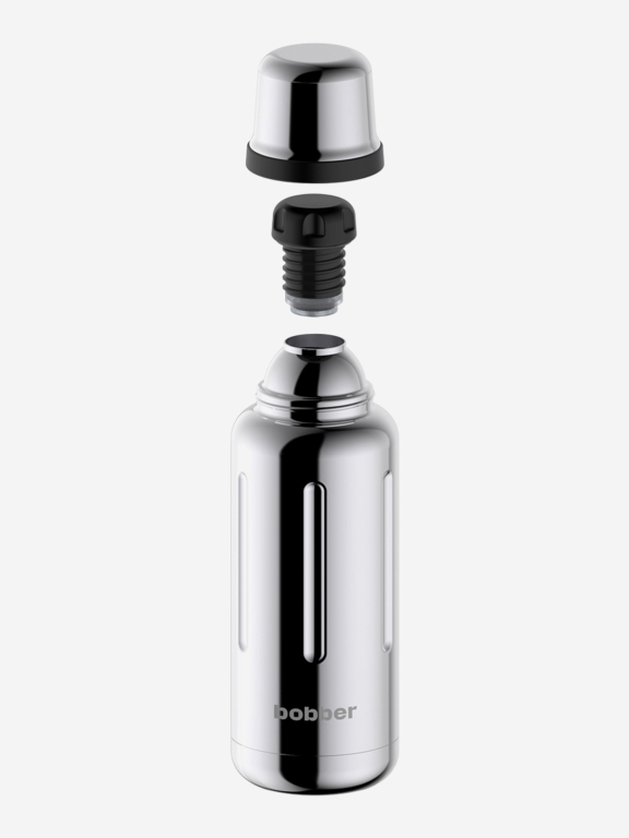 Термос вакуумный для напитков Flask, BOBBER, 1 литр, Серебряный