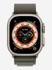 Часы Apple Watch 8 Ultra GPS+Cellular, Титановый корпус цвета альпийская сияющая звезда, спортивный ремешок зеленого цвета 49 мм размер M, Золотой