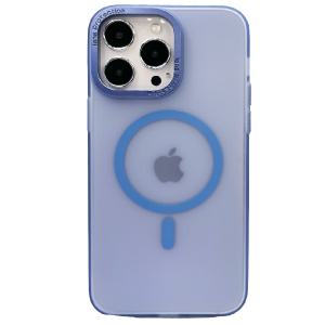 Пластиковая накладка WIWU Ultra Thin Frosted MagSafe для iPhone 14 Pro Max прозрачная синяя