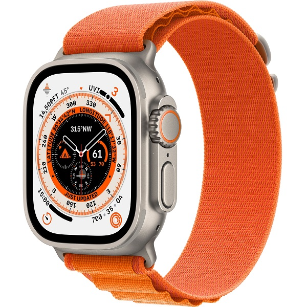 Apple Watch Ultra GPS + Cellular, 49 мм, корпус из титана, ремешок Alpine (M) цвета orange (оранжевый)