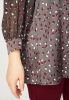 Блуза с принтом и шифоновыми рукавами