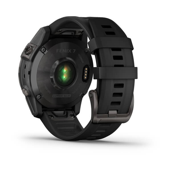 Часы Garmin Fenix 7 Sapphire Solar (010-02540-35) титановый черный DLC с силиконовым ремешком