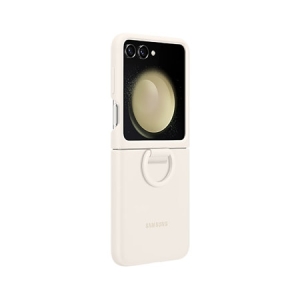 Чехол для Samsung Galaxy Flip 5 Silicone Case with Ring Cream (кремовый) EAC