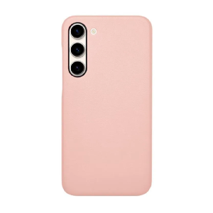 Пластиковая накладка KZDOO NOBLE COLLECTION для Samsung Galaxy S23 под кожу бежево-розовая