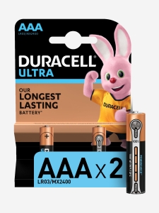 Батарейки щелочные Duracell Ultra ААА, 2 шт., Черный