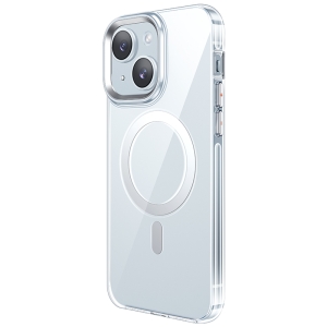 Противоударная пластиковая накладка Hoco MagSafe для iPhone 15 прозрачная