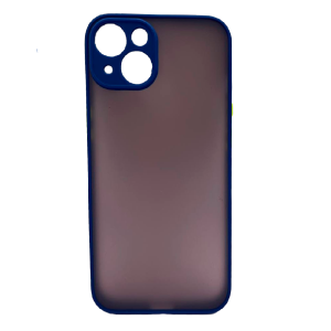 Пластиковая накладка NEW Skin для iPhone 14 затемненная синий кант