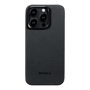 Кевларовая накладка Pitaka MagEZ Case 4 для iPhone 15 Pro Max (6.7&quot;), черно-серый мелкое плетение