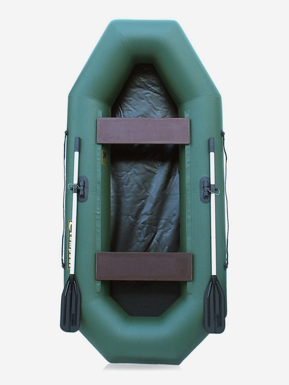 Лодка ПВХ "Компакт-240N"- натяжное дно (зеленый цвет) упаковка-мешок оксфорд,