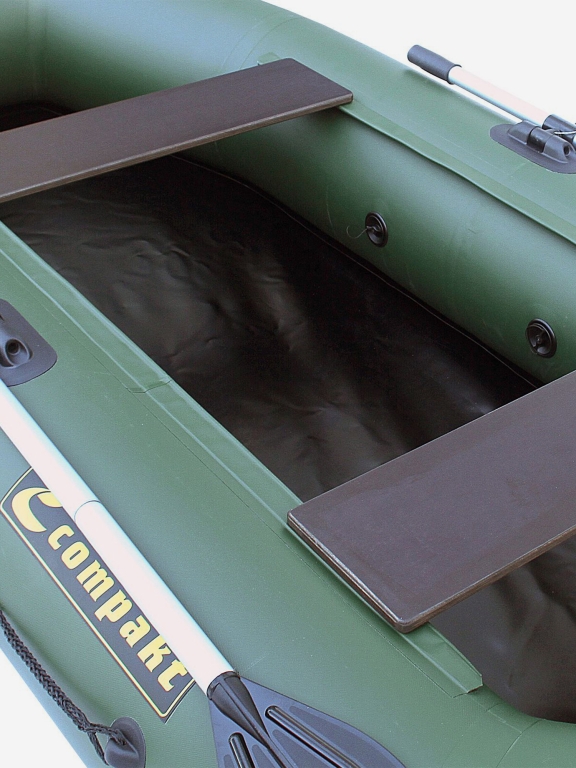 Лодка ПВХ "Компакт-240N"- натяжное дно (зеленый цвет) упаковка-мешок оксфорд,