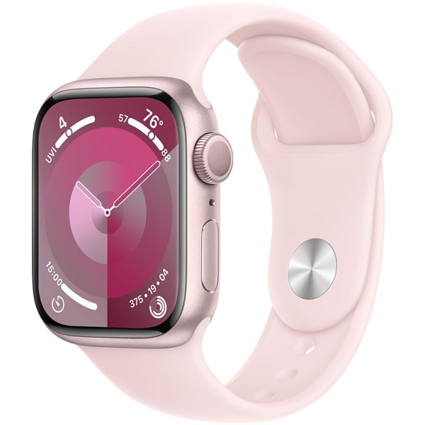 Apple Watch Series 9 41 мм Aluminium with Sport Band (S/M) light pink (нежно-розовый)