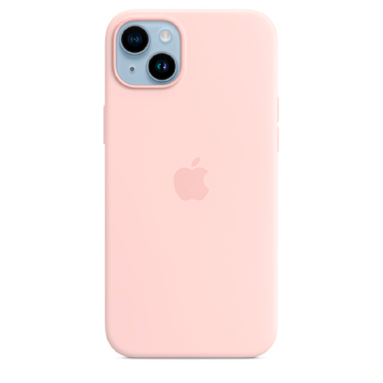 Силиконовая накладка для iPhone 14 (SC) розовая