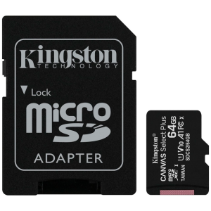 Карта памяти microSDXC 64GB Class10 UHS-I U1 Kingston Canvas Select Plus