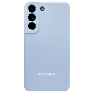 Силиконовая накладка Silicone Cover для Samsung Galaxy S22 голубая UAE