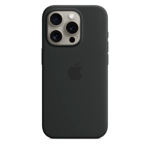 Силиконовая накладка Silicone Case с MagSafe для iPhone 15 Pro Max черная SZ