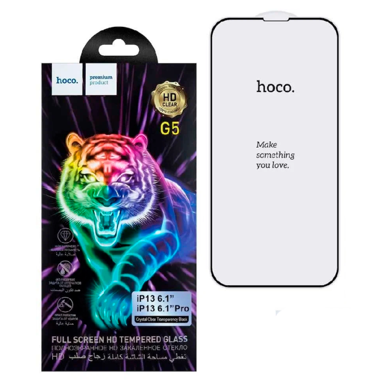 Защитное стекло Hoco для iPhone 14 Pro Max полноэкранное черное