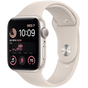 Apple Watch SE (2022) GPS 44мм Aluminum Case with Sport Band (S/M) starlight (сияющая звезда)