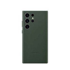 Кожаная накладка Samsung Leather Case для Galaxy S23 Ultra темно-зеленая SZ