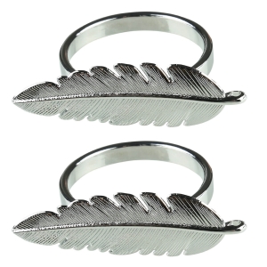 Kuchenland Кольцо для салфеток, 5 см, 2 шт, металл, серебристое, Перо, Feather
