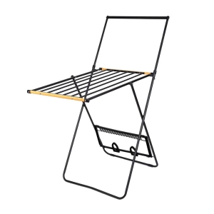 Сушилка для белья напольная, 115х127 см, раскладная, металл, черная, Compact black