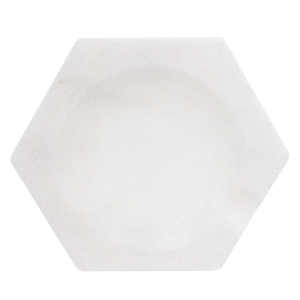 Подставка под ложку, 13х15 см, мрамор, белая, Шестигранник, Marble