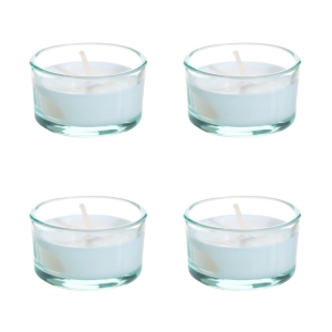Свеча ароматическая, 5 см, 4 шт, в подсвечнике, стекло, Bergamot & Mate, Luxury white