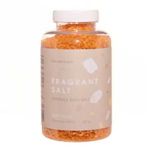 Соль для ванны, 500 гр, с шиммером, восстанавливающая, золотистая, Тропические фрукты, Fragrant salt