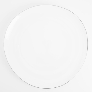 Тарелка обеденная, 29 см, фарфор F, белая, Bend silver