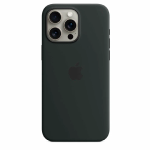 Силиконовая накладка Silicone Case с MagSafe для iPhone 15 Pro Max черная UAE