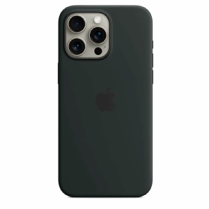 Силиконовая накладка Silicone Case с MagSafe для iPhone 15 Pro черная UAE