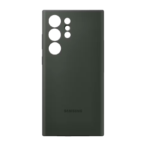 Силиконовая накладка Silicone Case для Samsung Galaxy S23 Ultra зеленая Deluxe