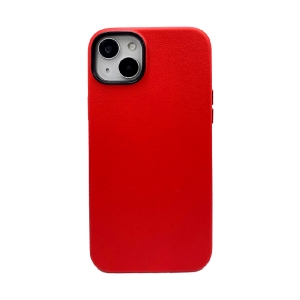 Пластиковая накладка KZDOO Noble для iPhone 14 под кожу красная