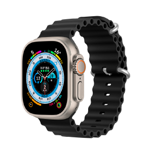 Ремешок DUX DUCIS Ocean Wave для AppleWatch 42/44/45/49mm силиконовый черный