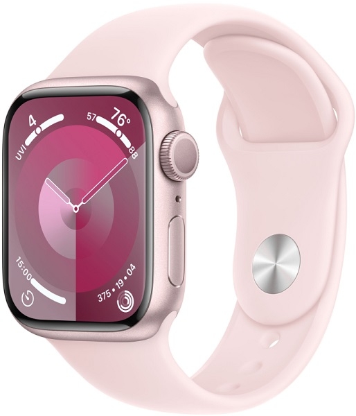 Apple Watch Series 9 41 мм Aluminium with Sport Band (S/M) light pink (нежно-розовый)