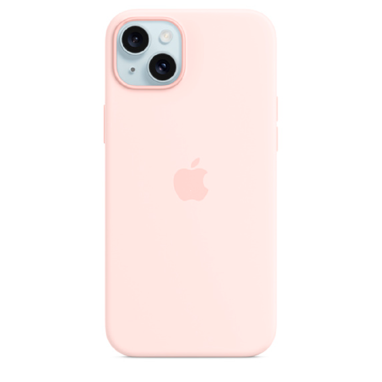 Силиконовая накладка Silicone Case с MagSafe для iPhone 15 Plus розовая SZ
