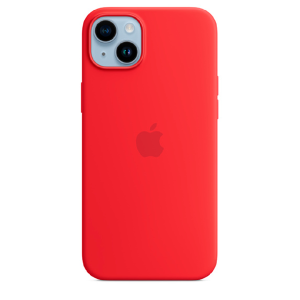Силиконовая накладка Silicone Case с MagSafe для iPhone 14 Plus красная UAE
