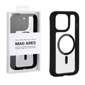 Противоударная пластиковая накладка KZDOO MAG ARES MagSafe для iPhone 14 Pro черный кант