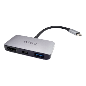 Хаб Type-C WiWU Alpha C2H Type-C - HDMI + Type-C + USB 3.0 Grey
