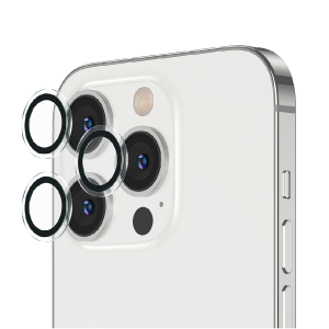 Защитное стекло на камеру для iPhone 14 Pro Max с черной оконтовкой