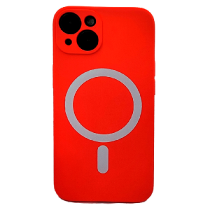 Силиконовая накладка Fashion case Magnetic для iPhone 13 Pro Max (SC) красная
