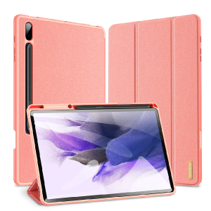 Чехол книжка DUX DUCIS Domo Series для Samsung Galaxy Tab S9+/S8+/S7+/S7 FE с отделением под сти розовая