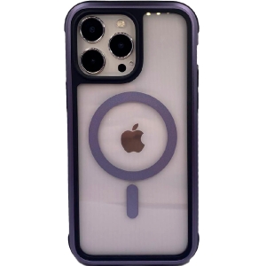 Противоударная пластиковая накладка KZDOO MAG ARES MagSafe для iPhone 14 Pro Max фиолетовый кант